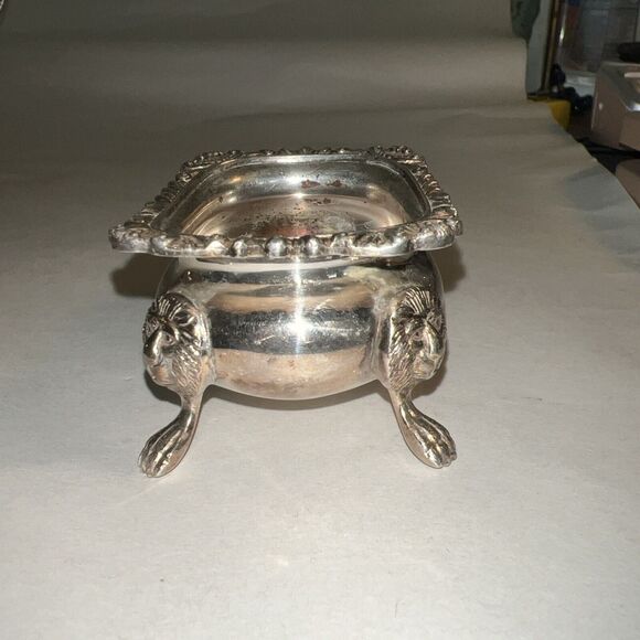 Silver Plated Salt Cellar England Mark S over M Mark Vintage - Picture 3 of 12